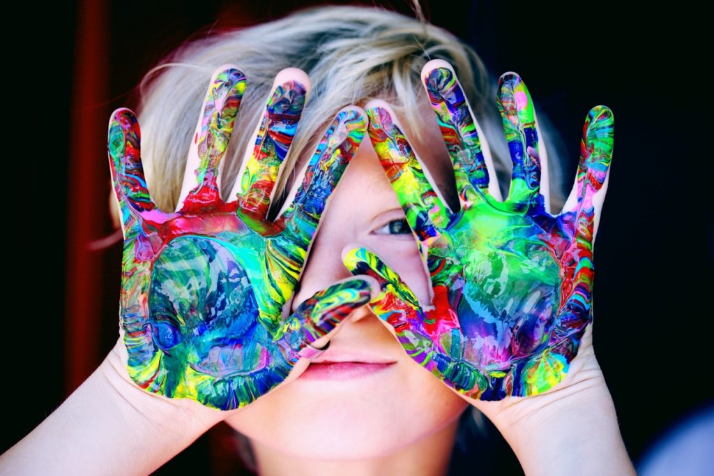 a person with the hands on the face