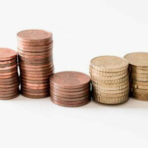 a stack of coins