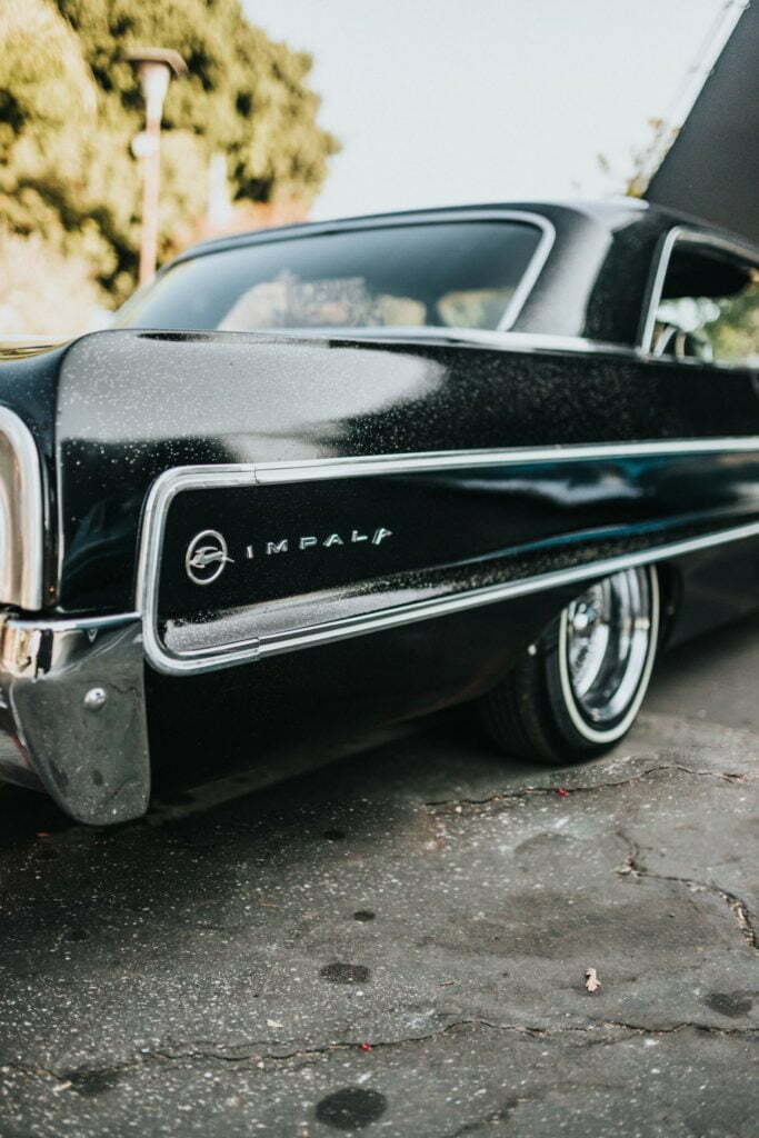 a black car with a black bumper