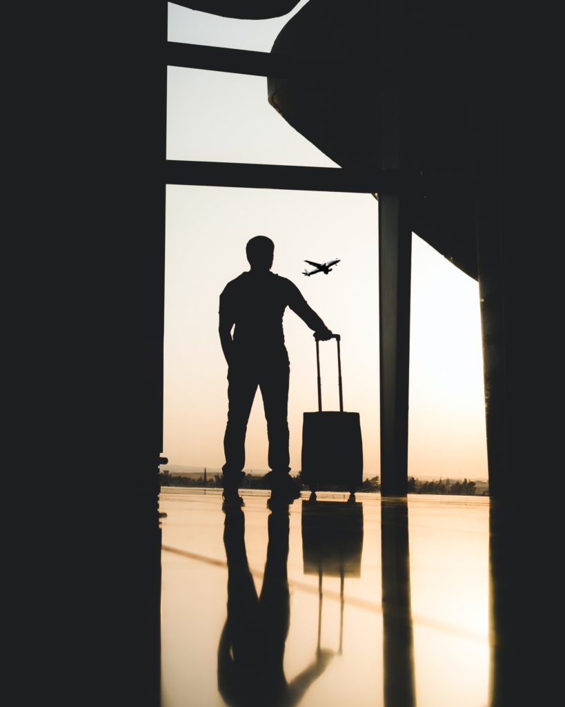 a person with a suitcase