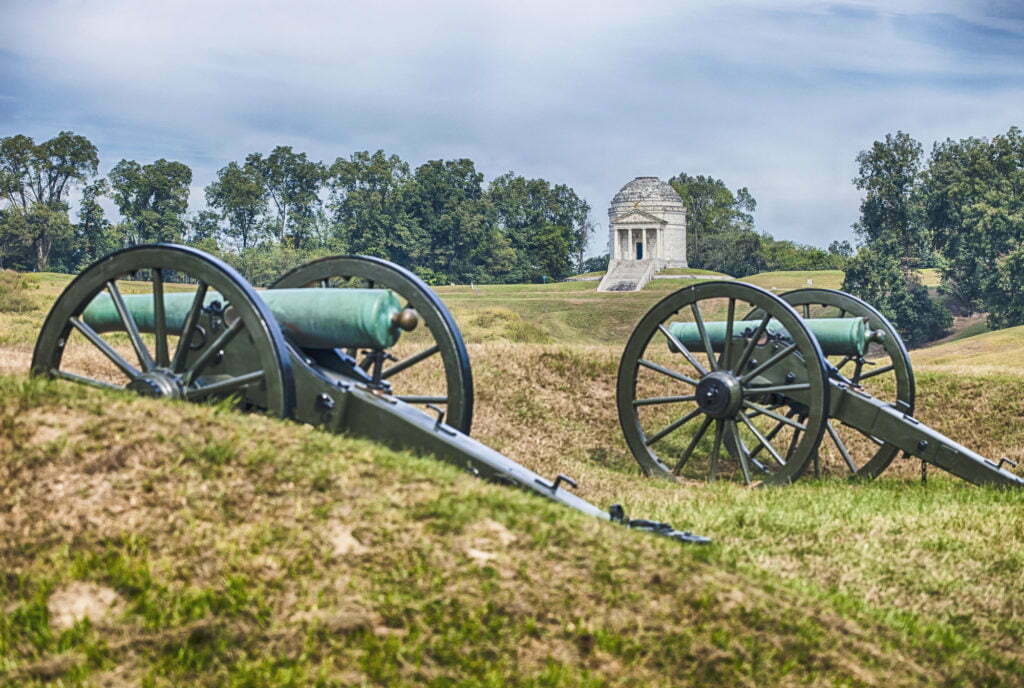 a cannon on a field