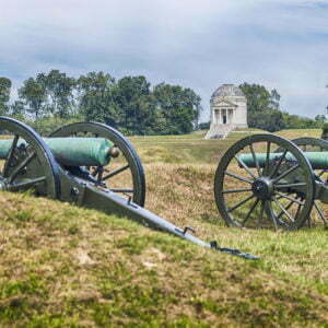 a cannon on a field