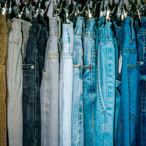 a rack of clothes