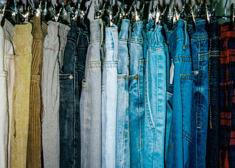 a rack of clothes